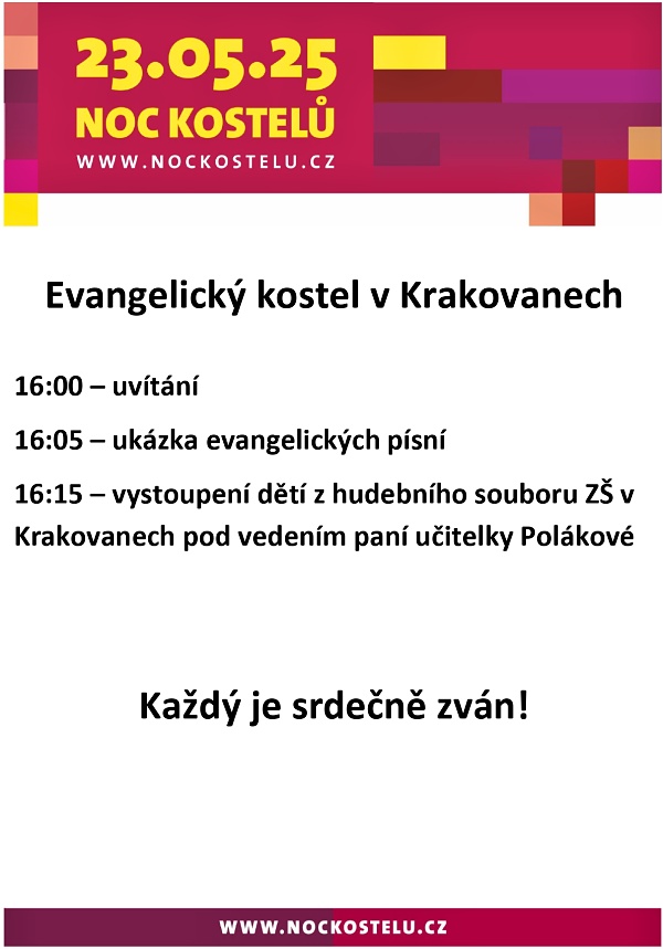 Noc kostelů Krakovany 2025